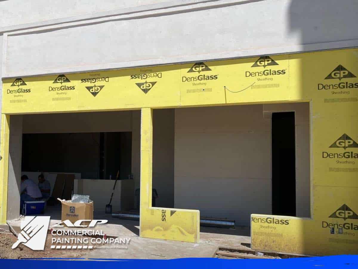 High-Traffic Commercial Paint on building exterior