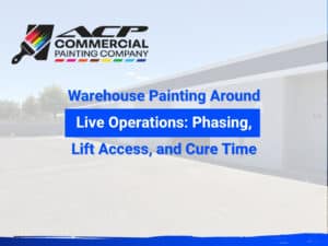 Warehouse Painting Around Live Operations: Phasing, Lift Access, and Cure Time