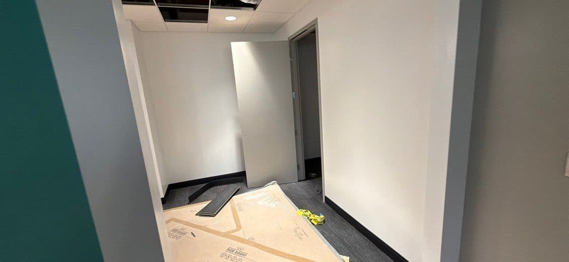 Bank Branch Interior Hallway Repainted By ACP Commercial Painting Company In Tempe, AZ