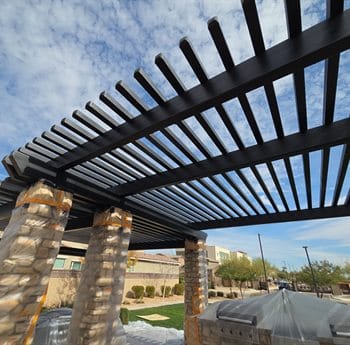 Community Ramada And Pergola Structures Repainted By ACP Commercial Painting Company In Goodyear, AZ