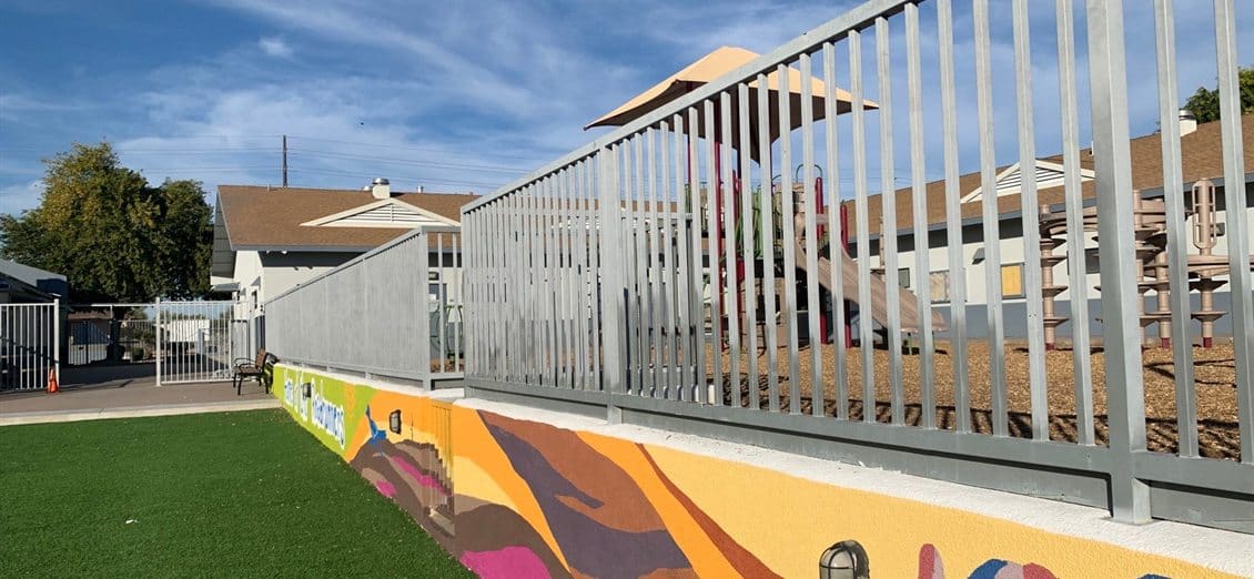 School Campus Perimeter Fencing Repainted By ACP Commercial Painting Company In Arizona