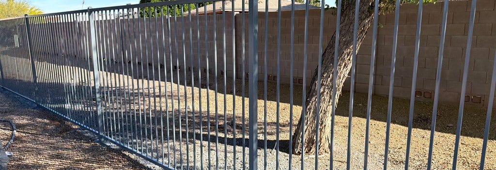 School Perimeter Metal Fencing Electrostatically Repainted By ACP Commercial Painting Company