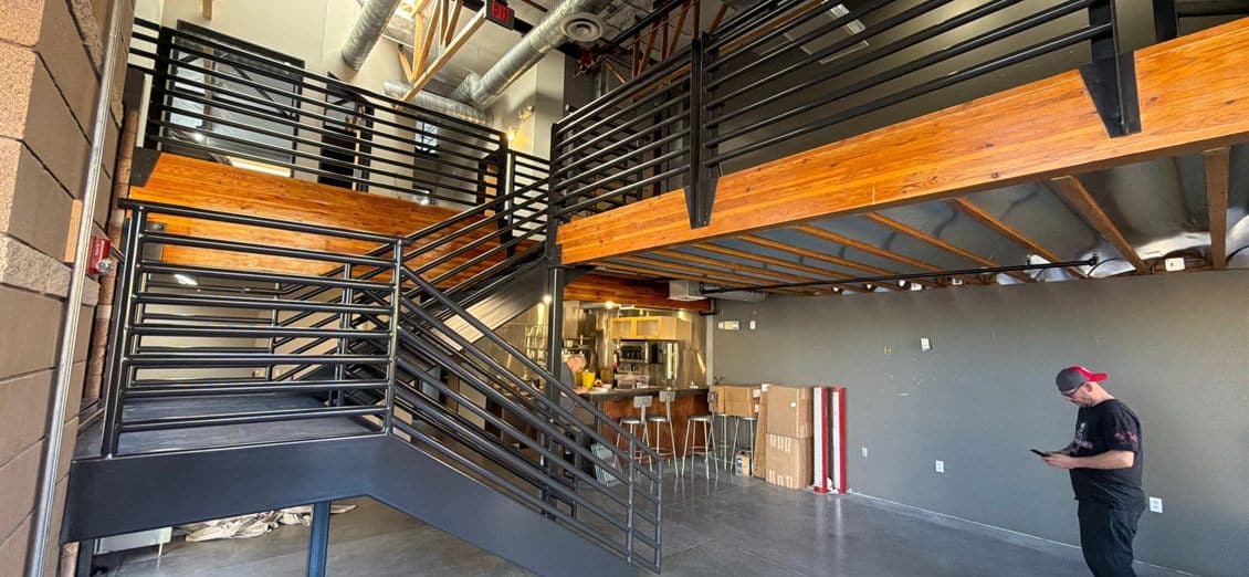 Commercial Interior Staircase And Mezzanine Railings Repainted In Scottsdale, AZ