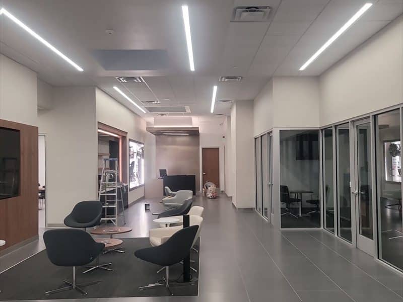Auto dealership showroom lounge repainted by ACP Commercial Painting Company in Casa Grande, AZ